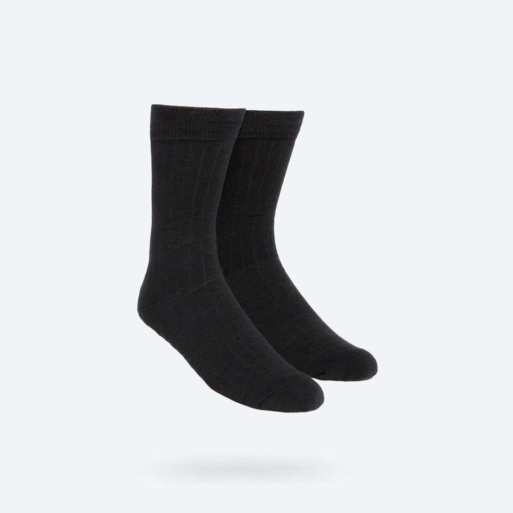Atlas Dress Sock - Black Rib Knit