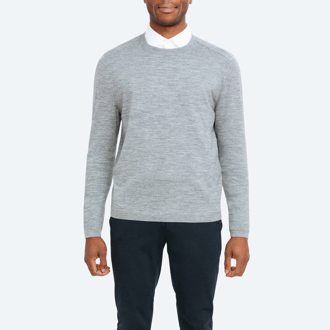 Atlas Australian Wool Sweater in Grey Heather | Men's Sweaters