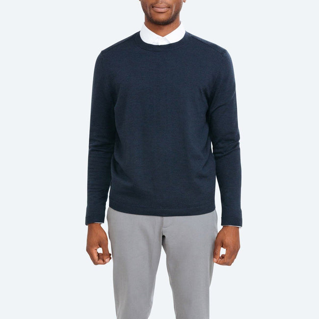 Atlas Australian Wool Sweater in Grey Heather | Men's Sweaters